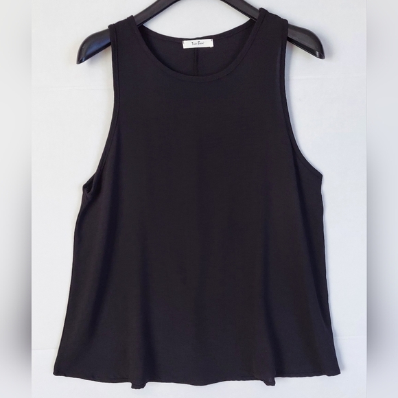 Linen Tank Top Womens Large Black New Round Neck Sleeveless, Tres Bien - Picture 11 of 11